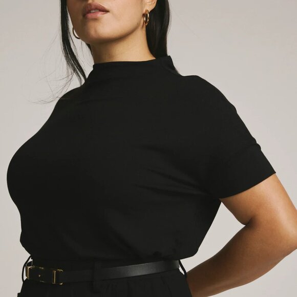 Universal Standard Petra Liquid Jersey Top - plus - black - 18/20 - Picture 1 of 5